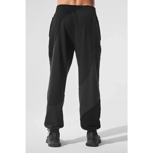 ALO Yoga U5018R Men's S Women's M Vintage Black Tonal Make Waves Sweatpants - Picture 12 of 14